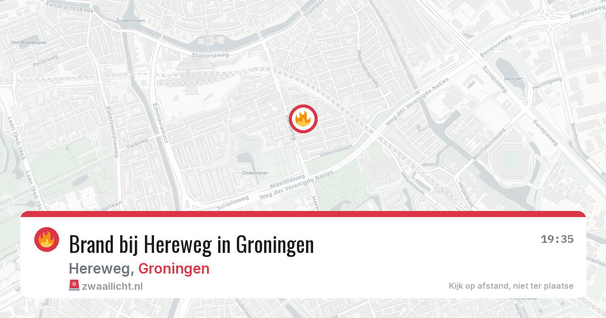 Brand bij Hereweg in Groningen — 12 aug 2026