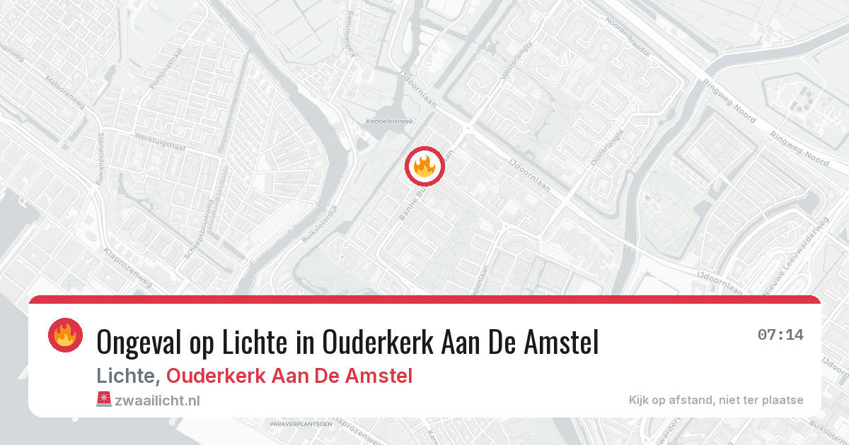 Ongeval op Lichte in Ouderkerk Aan De Amstel — 17 mei 2026