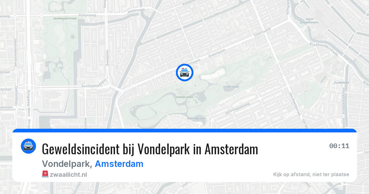 Geweldsincident bij Vondelpark in Amsterdam — 8 aug 2026