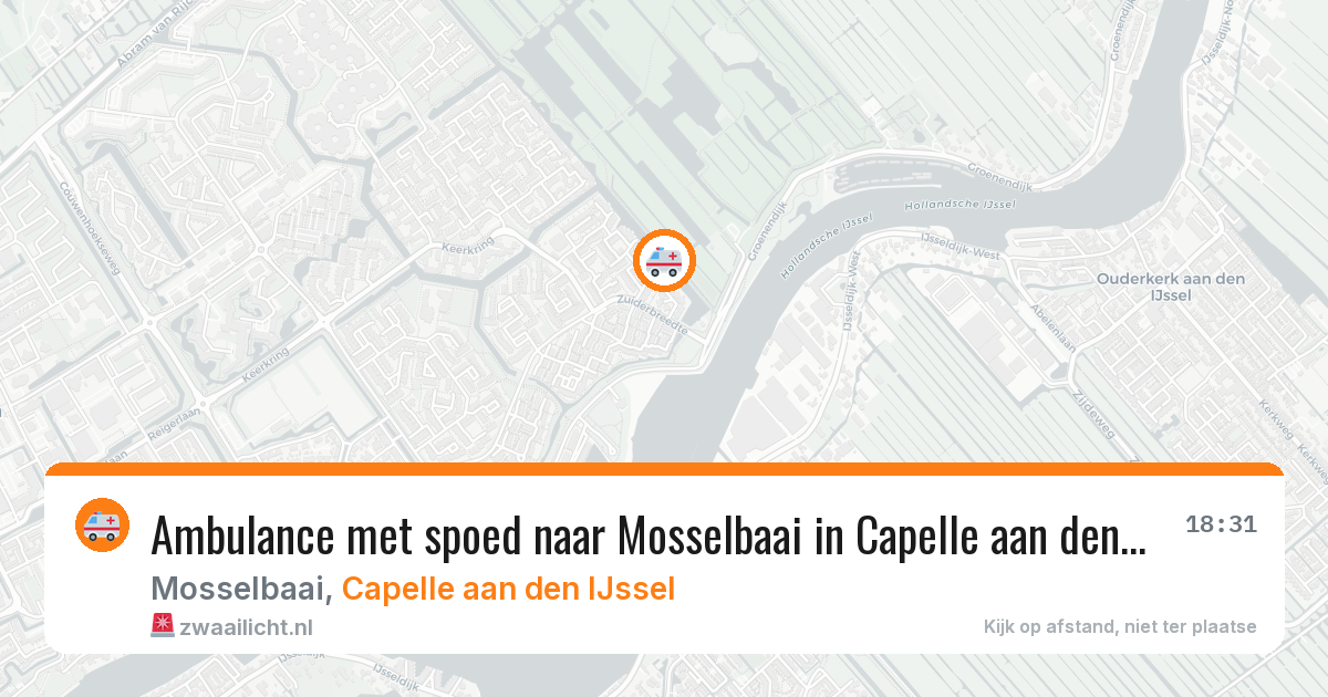 Ambulance met spoed naar Mosselbaai in Capelle aan den IJssel — 4 jul 2026