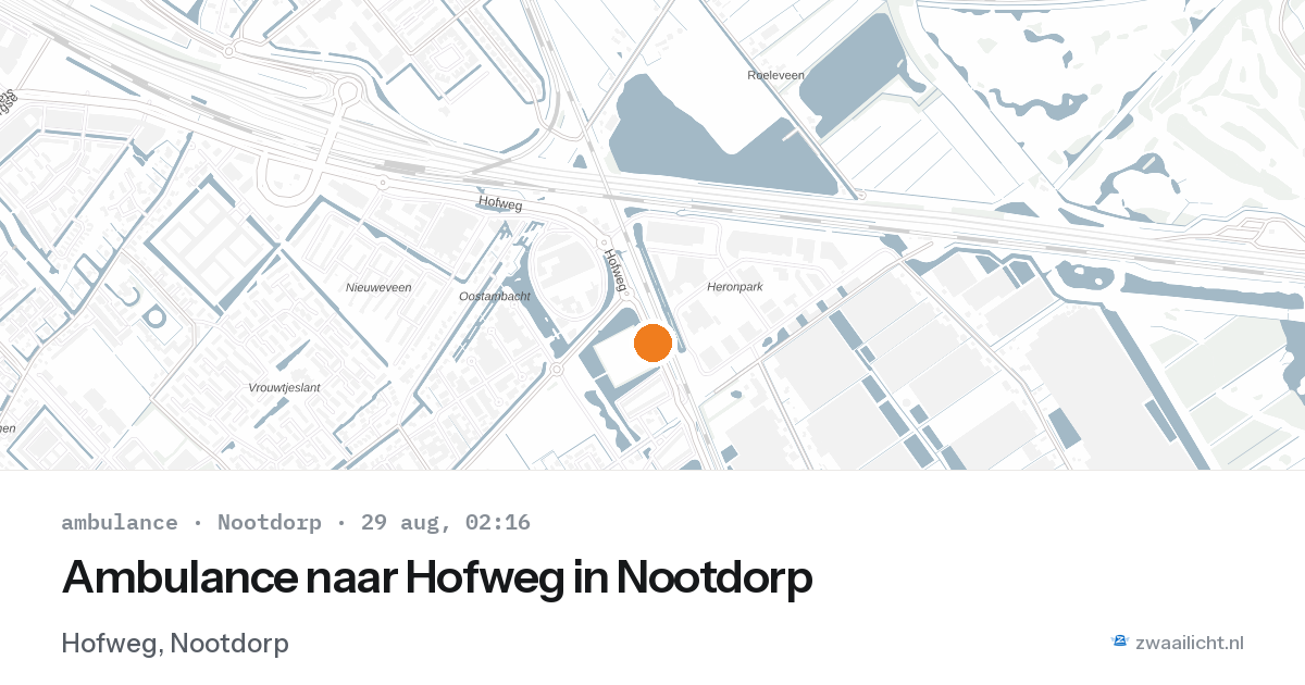 Ambulance naar Hofweg in Nootdorp — 29 aug 2026