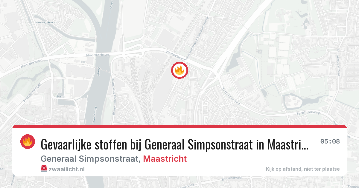 Gevaarlijke stoffen bij Generaal Simpsonstraat in Maastricht — 5 aug 2026