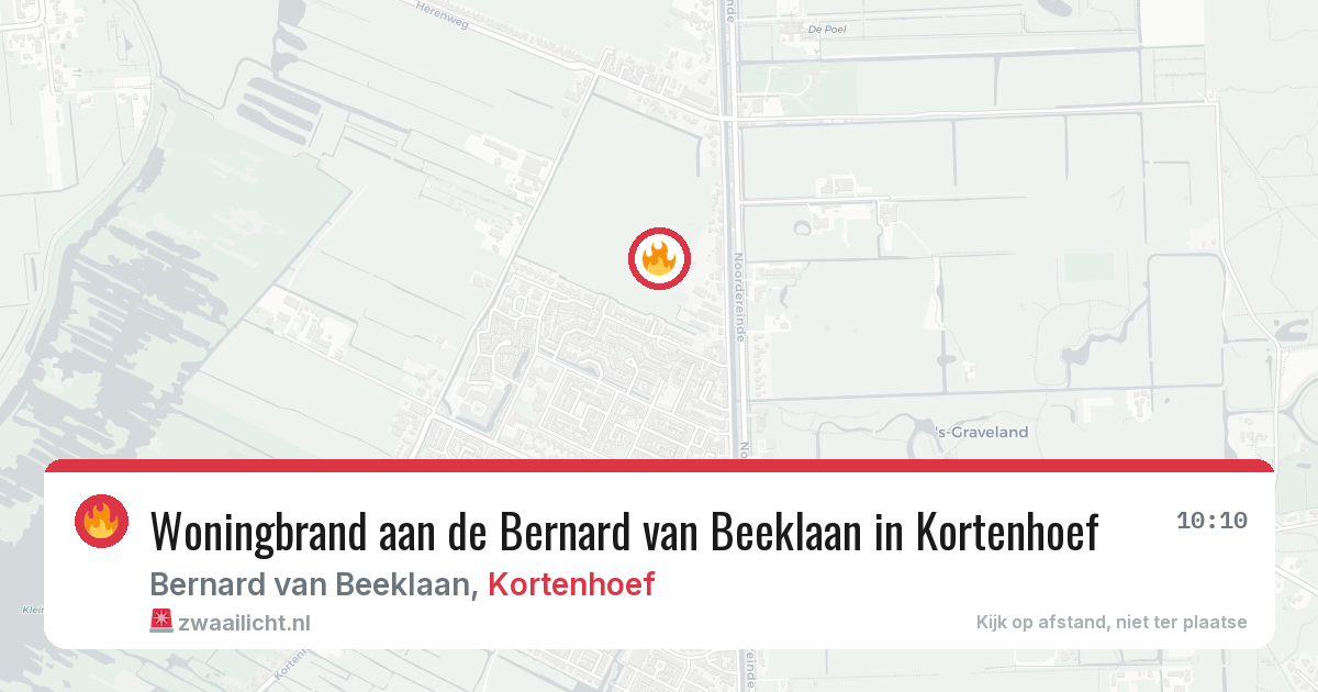 Woningbrand aan de Bernard van Beeklaan in Kortenhoef — 17 jun 2026