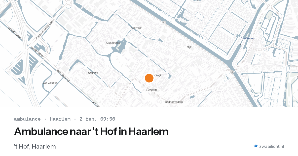 Ambulance naar 't Hof in Haarlem — 2 feb 2026