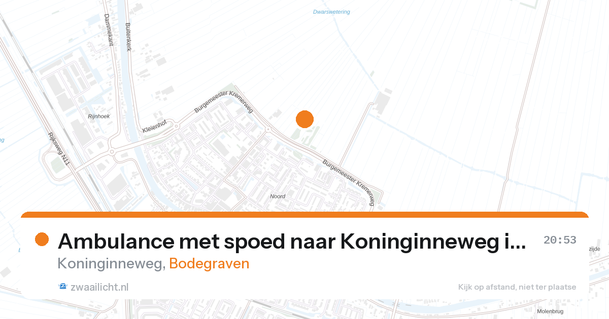 Ambulance met spoed naar Koninginneweg in Bodegraven — 28 mrt 2026