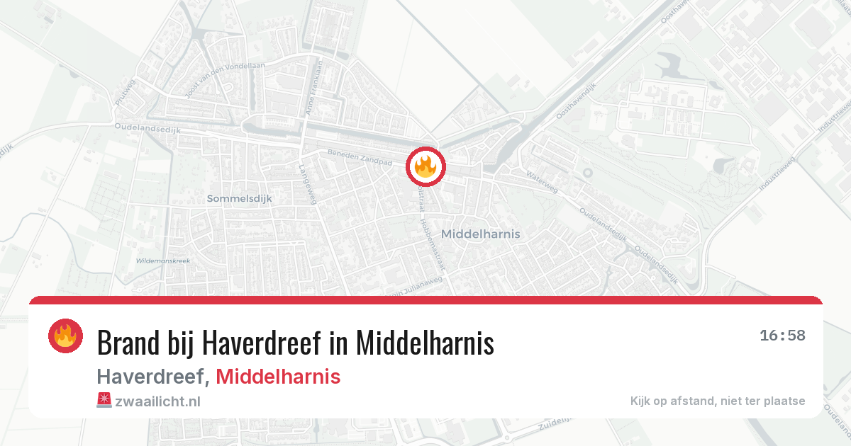 Brand bij Haverdreef in Middelharnis — 15 jun 2026
