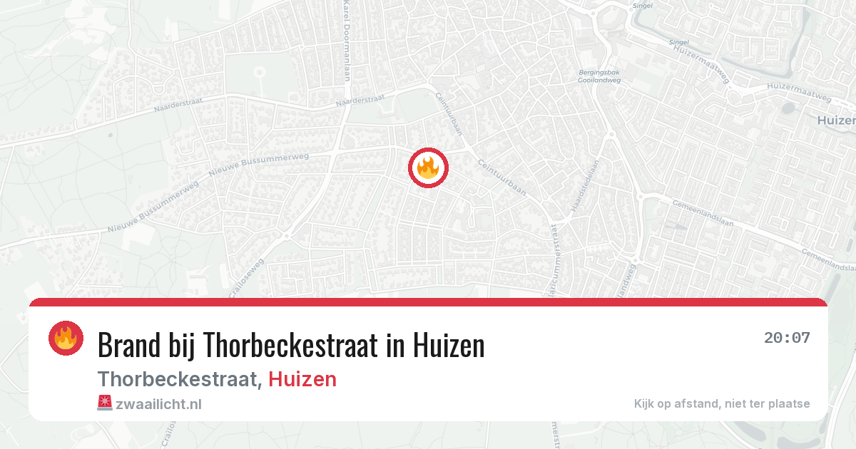 Brand bij Thorbeckestraat in Huizen — 29 jan 2026