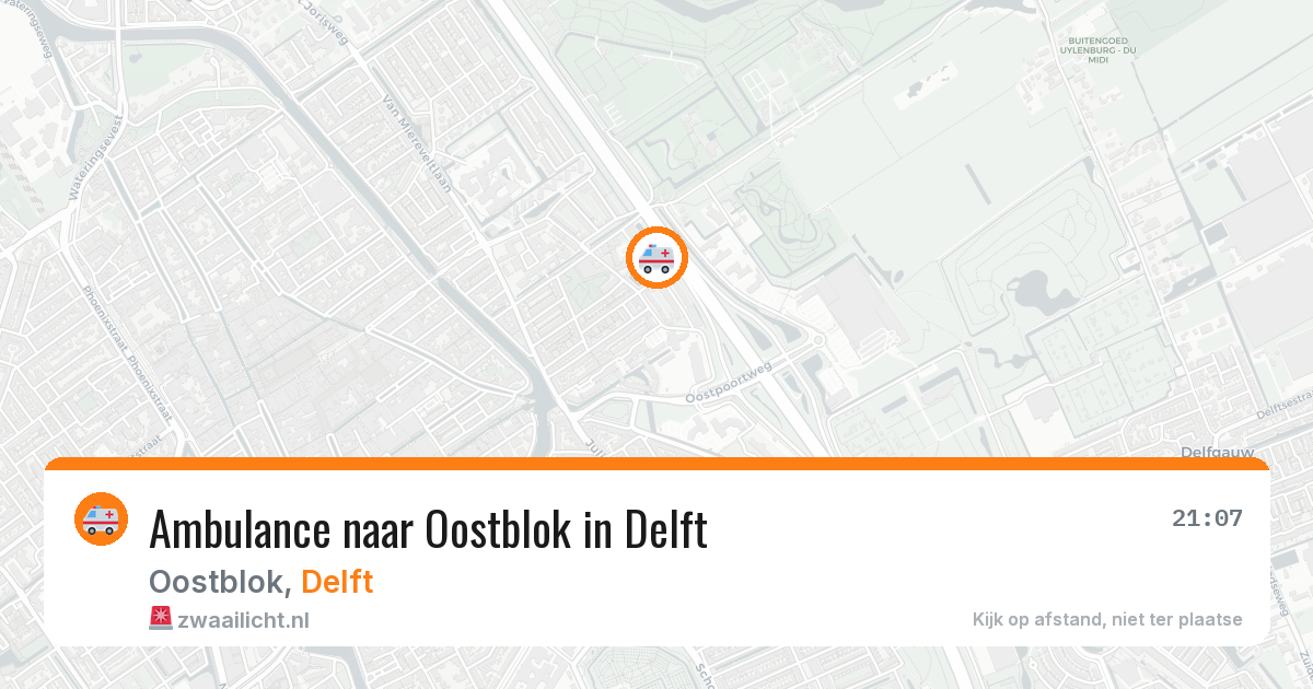 Ambulance naar Oostblok in Delft — 4 apr 2026