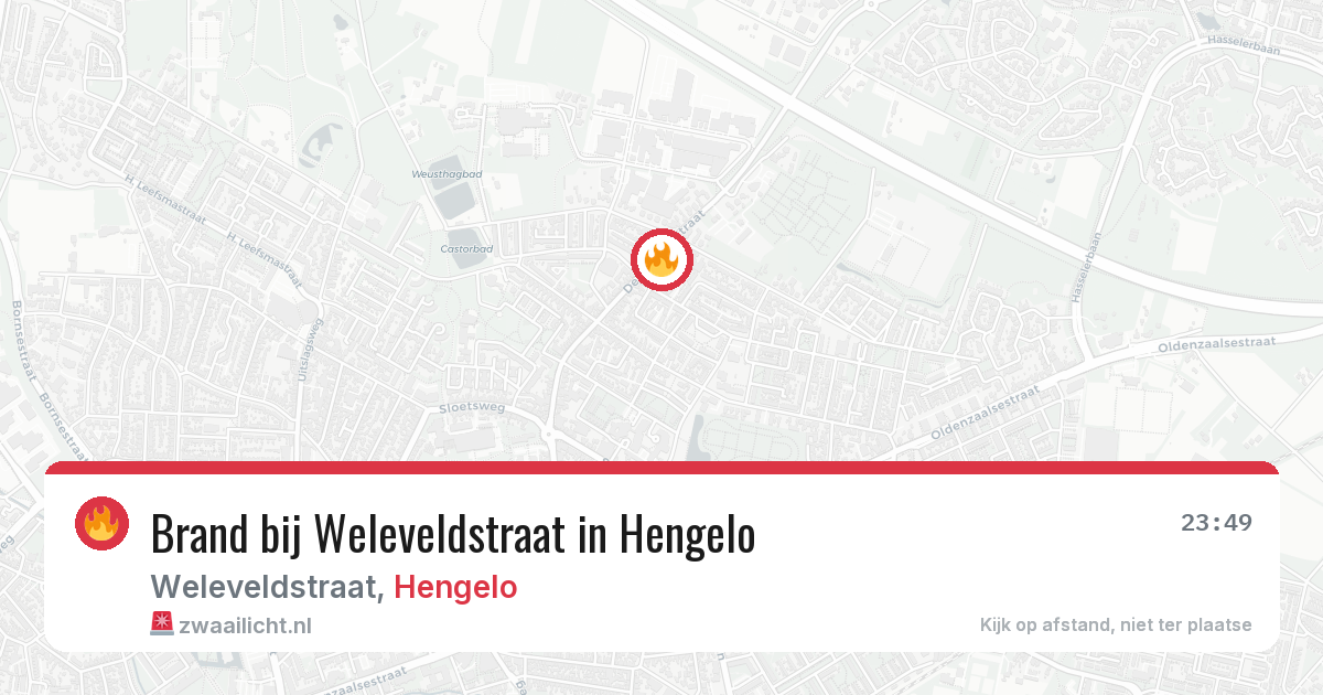 Brand bij Weleveldstraat in Hengelo — 16 jun 2026