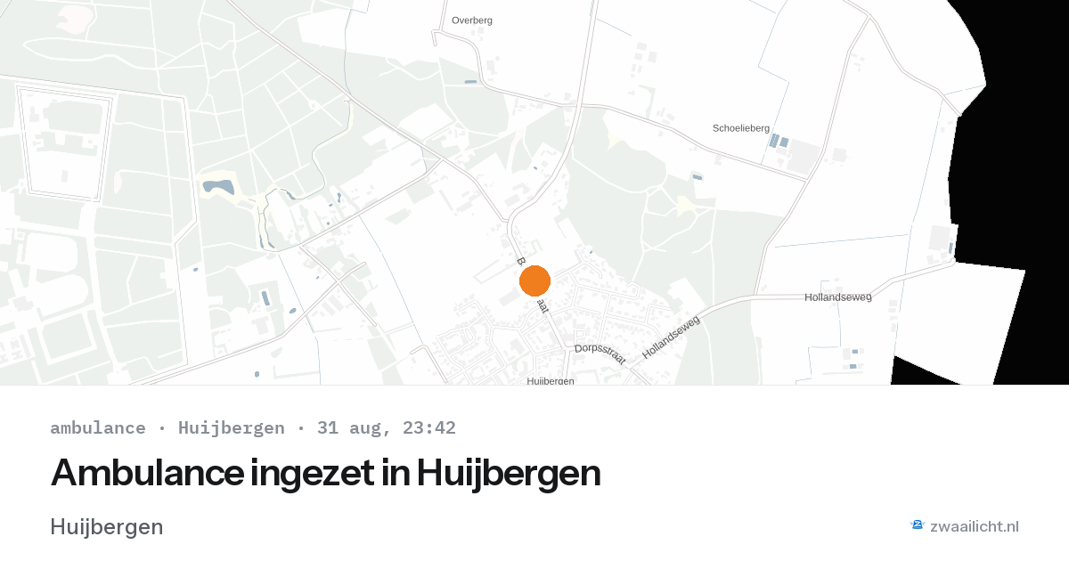 Ambulance ingezet in Huijbergen — 31 aug 2026
