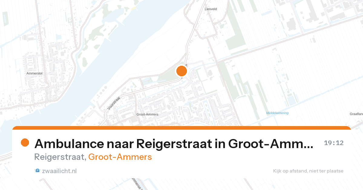 Ambulance naar Reigerstraat in Groot-Ammers — 27 aug 2026