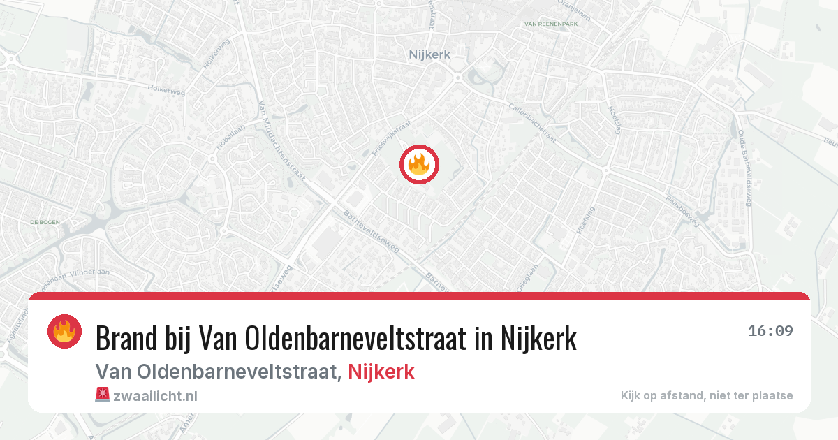 Brand bij Van Oldenbarneveltstraat in Nijkerk — 3 aug 2026