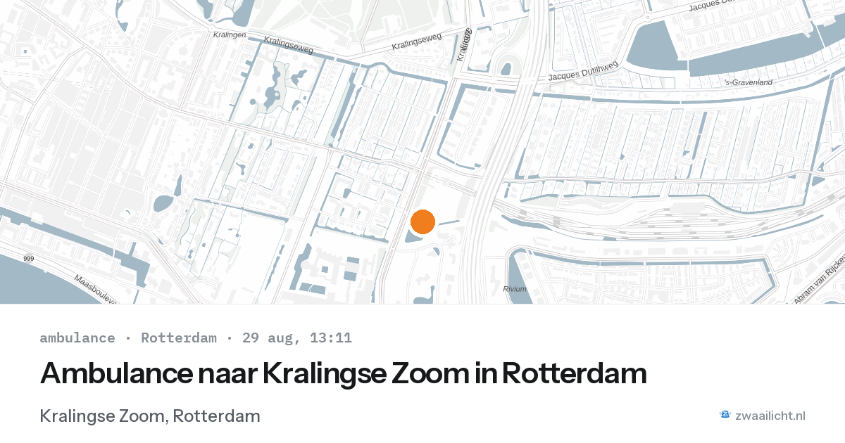 Ambulance naar Kralingse Zoom in Rotterdam — 29 aug 2026