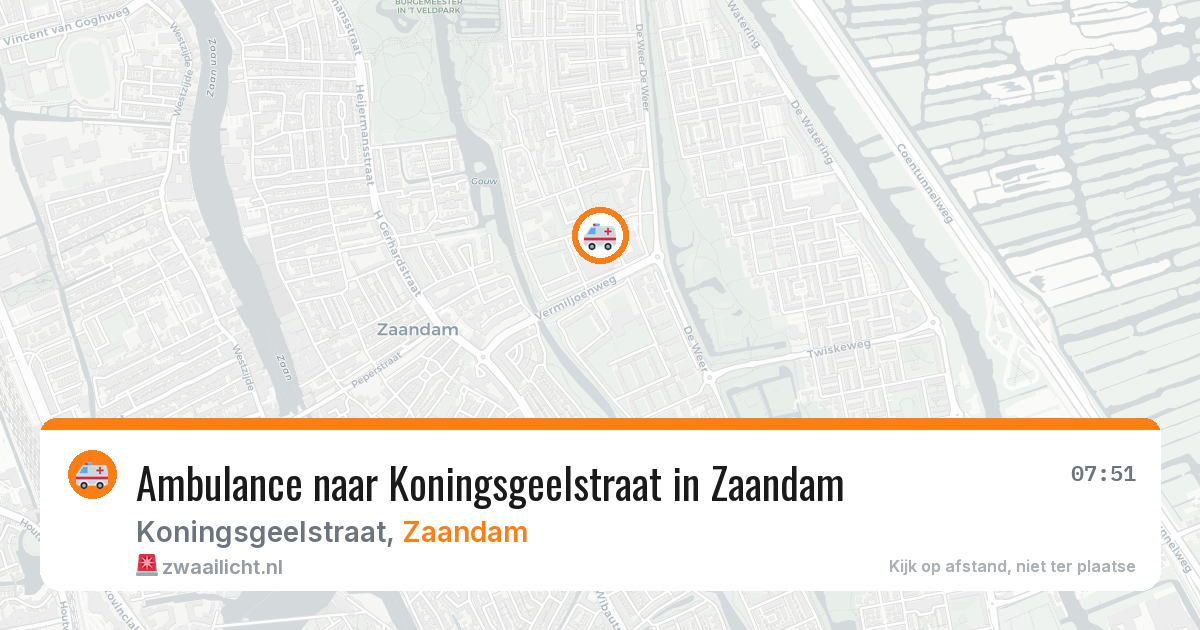 Ambulance naar Koningsgeelstraat in Zaandam — 6 aug 2026
