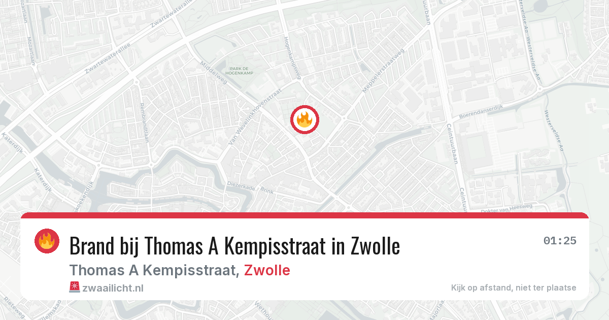 Brand bij Thomas A Kempisstraat in Zwolle — 24 mei 2026