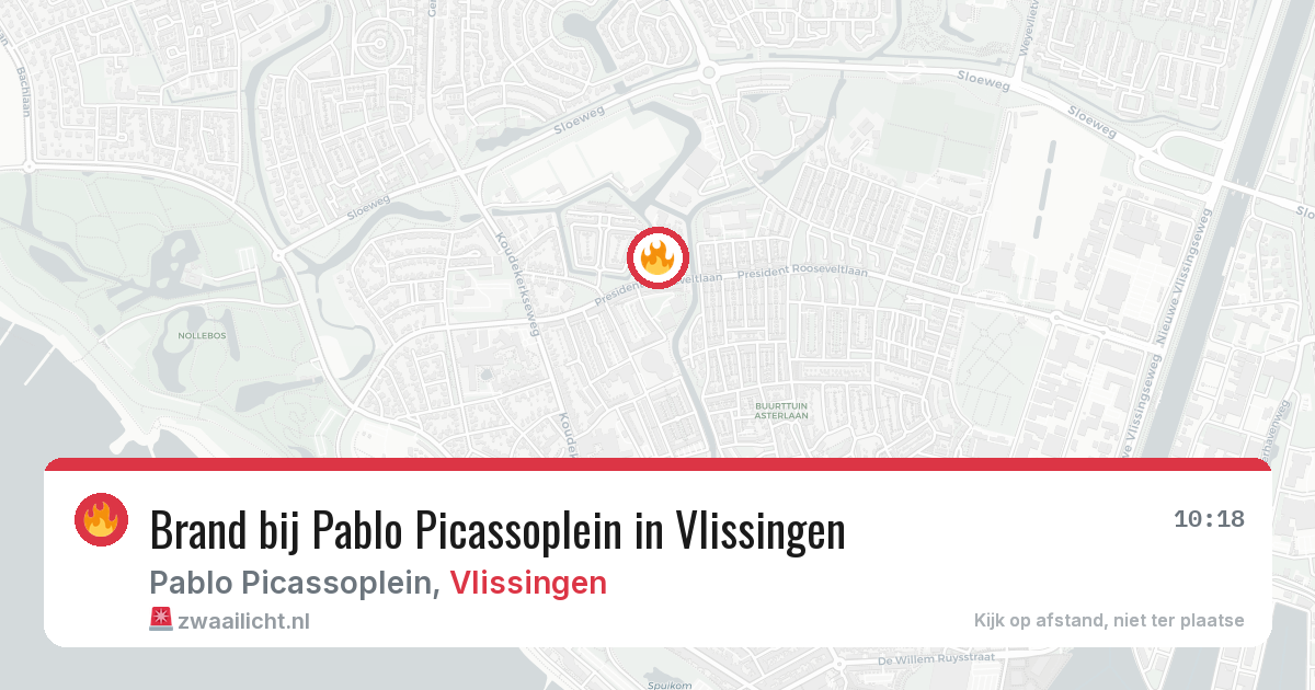 Brand bij Pablo Picassoplein in Vlissingen — 1 apr 2026