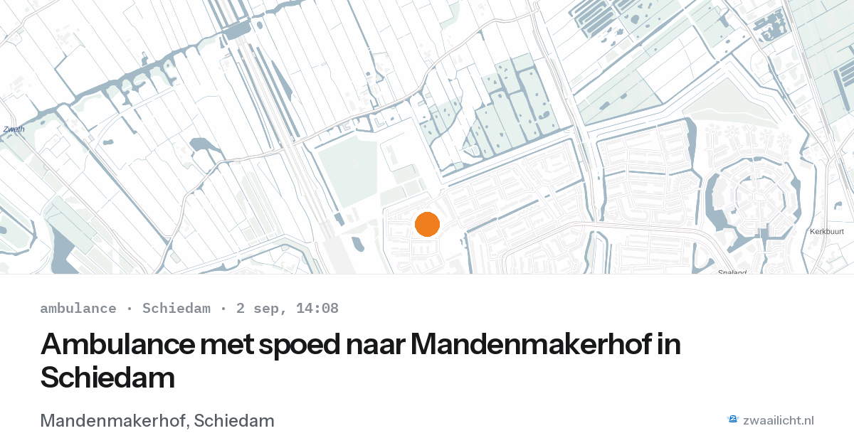 Ambulance met spoed naar Mandenmakerhof in Schiedam — 2 sep 2026