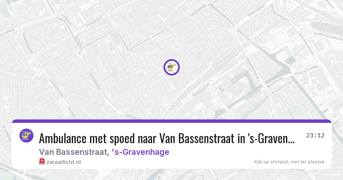 Ambulance met spoed naar Van Bassenstraat in 's-Gravenhage — 3 aug 2026