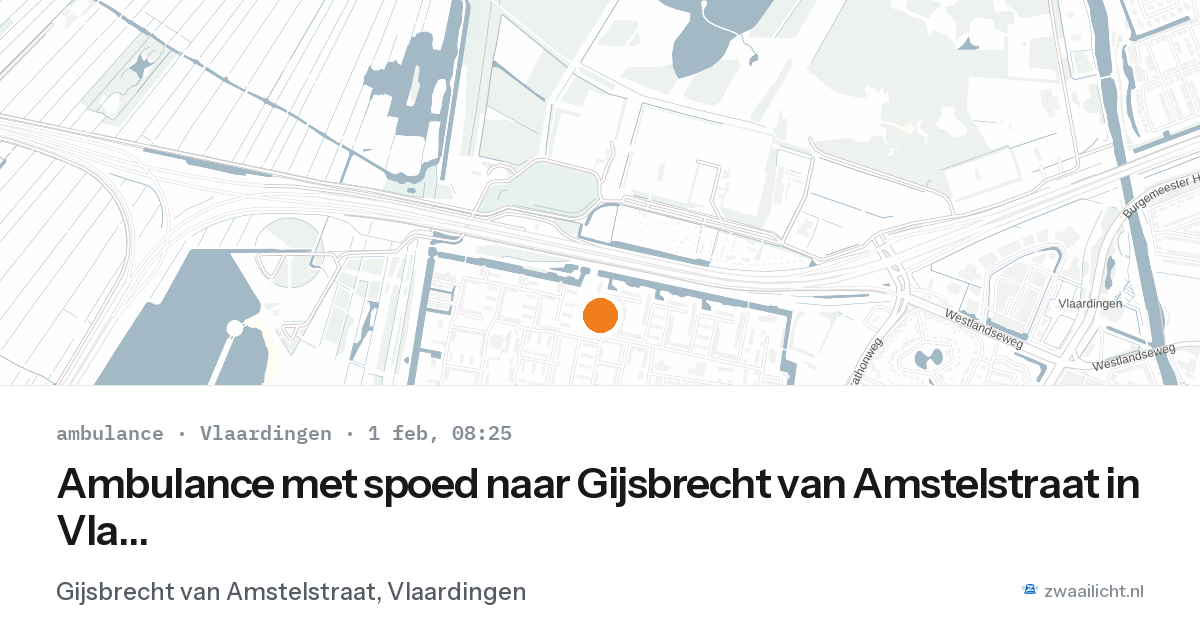 Ambulance met spoed naar Gijsbrecht van Amstelstraat in Vlaardingen — 1 feb 2026