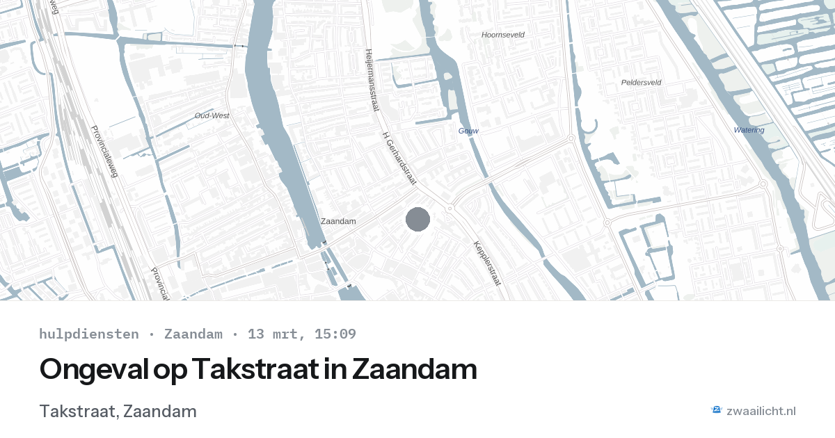 Ongeval op Takstraat in Zaandam — 13 mrt 2026