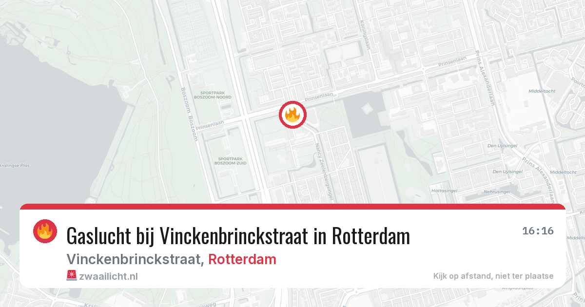Gaslucht bij Vinckenbrinckstraat in Rotterdam — 28 jun 2026