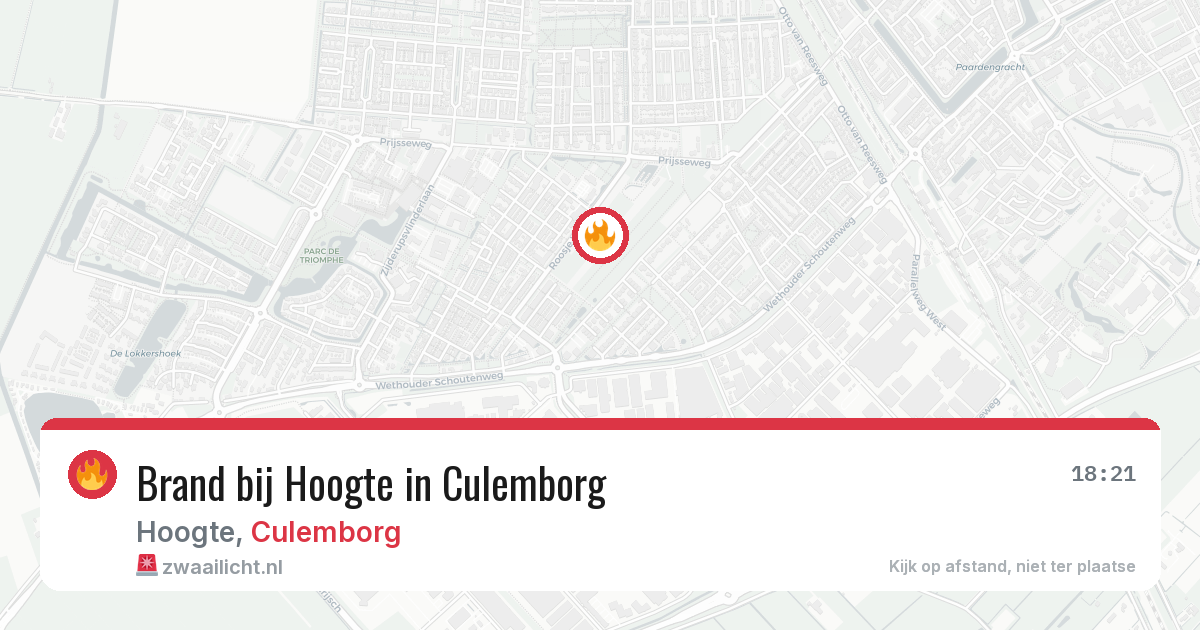 Brand bij Hoogte in Culemborg — 4 aug 2026