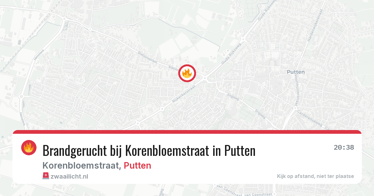 Brandgerucht bij Korenbloemstraat in Putten — 25 jul 2026