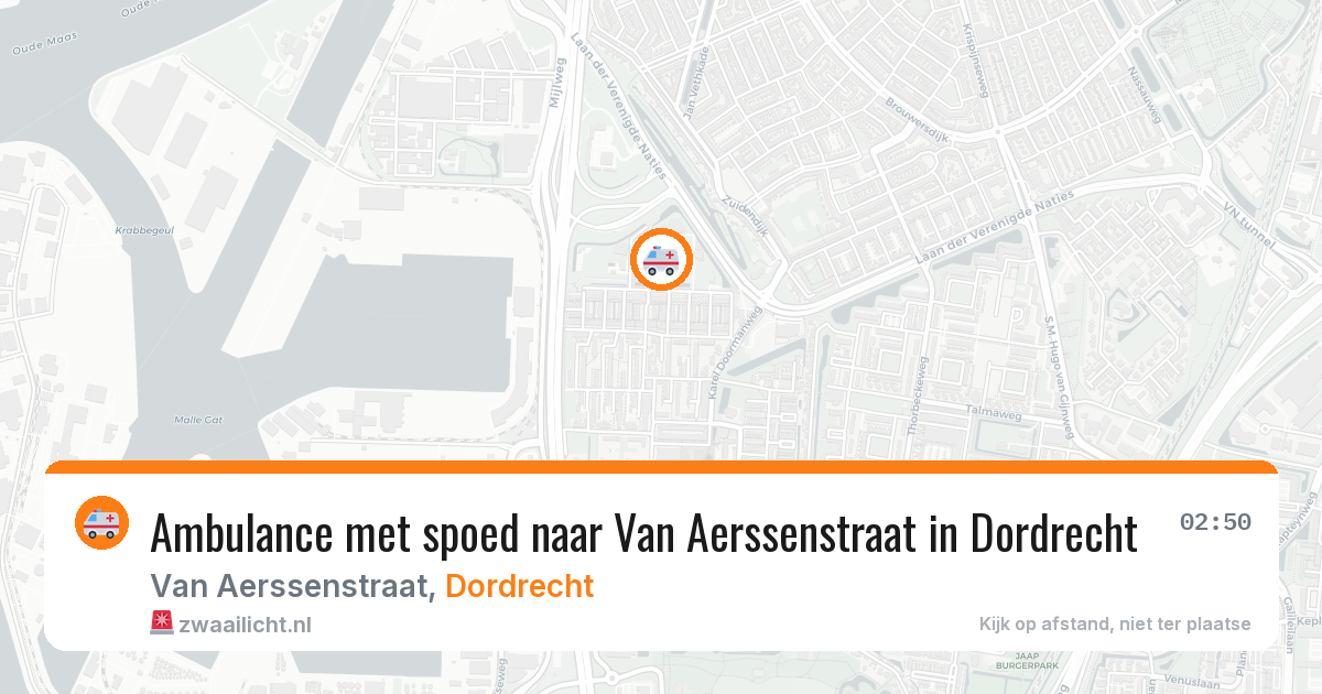 Ambulance met spoed naar Van Aerssenstraat in Dordrecht — 22 jun 2026