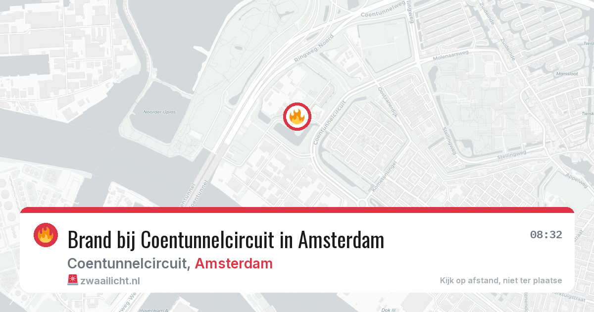 Brand bij Coentunnelcircuit in Amsterdam — 1 jul 2026