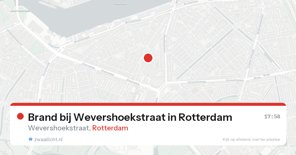 Brand bij Wevershoekstraat in Rotterdam — 15 aug 2026