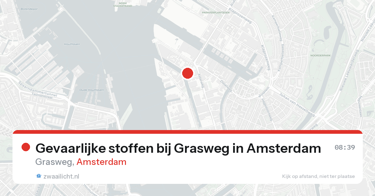 Gevaarlijke stoffen bij Grasweg in Amsterdam — 26 aug 2026