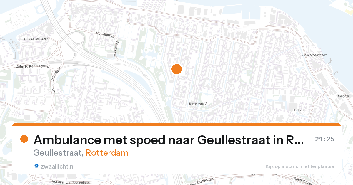 Ambulance met spoed naar Geullestraat in Rotterdam — 25 aug 2026