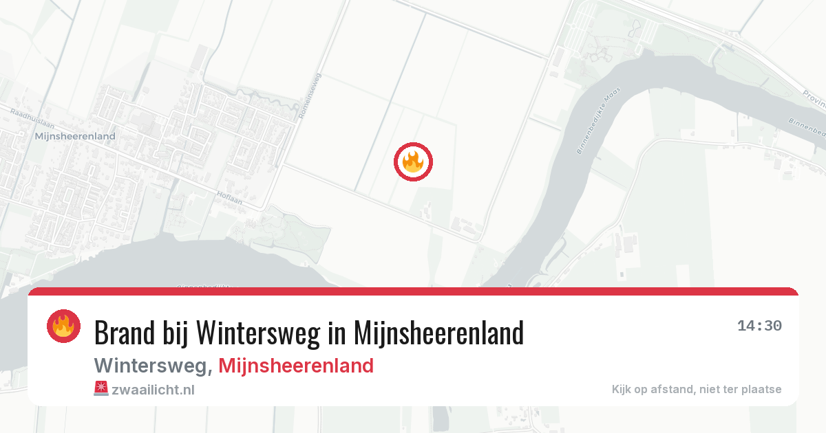 Brand bij Wintersweg in Mijnsheerenland — 19 mrt 2026