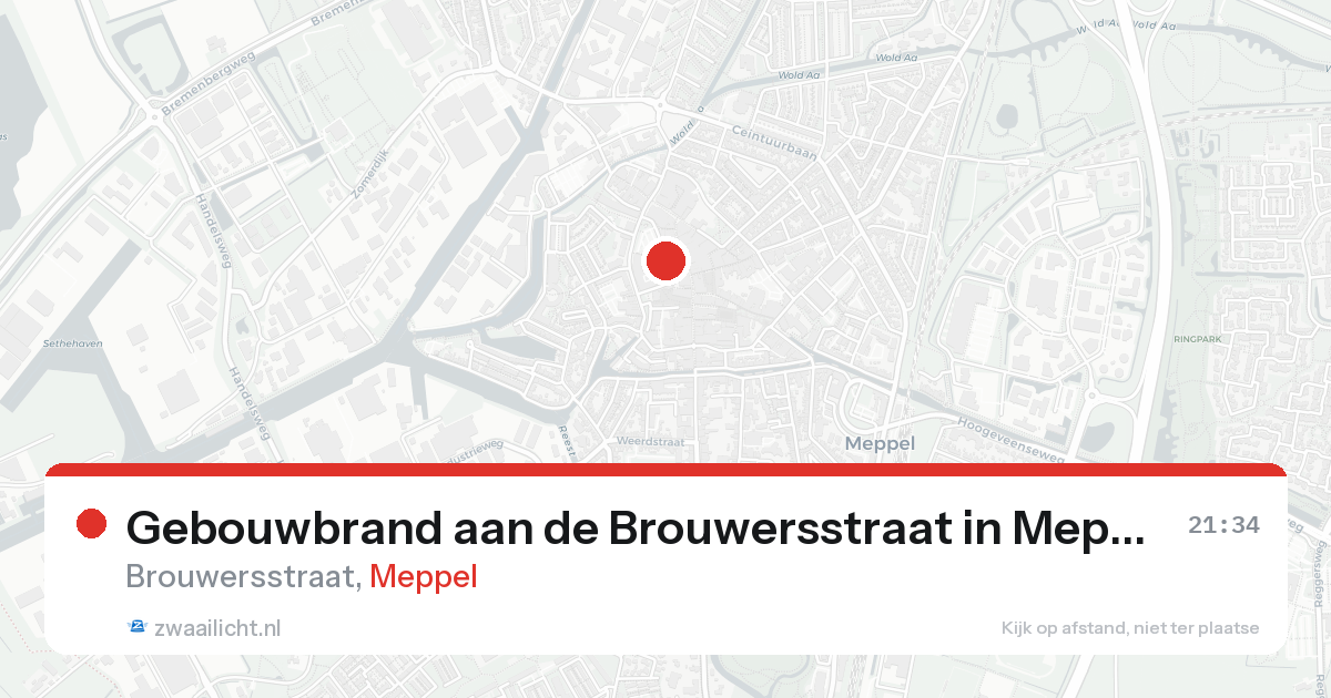 Gebouwbrand aan de Brouwersstraat in Meppel — 18 aug 2026