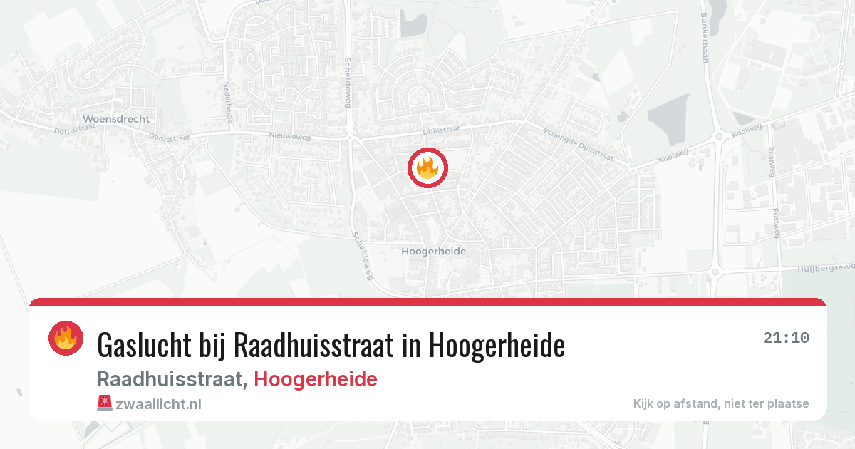 Gaslucht bij Raadhuisstraat in Hoogerheide — 27 apr 2026