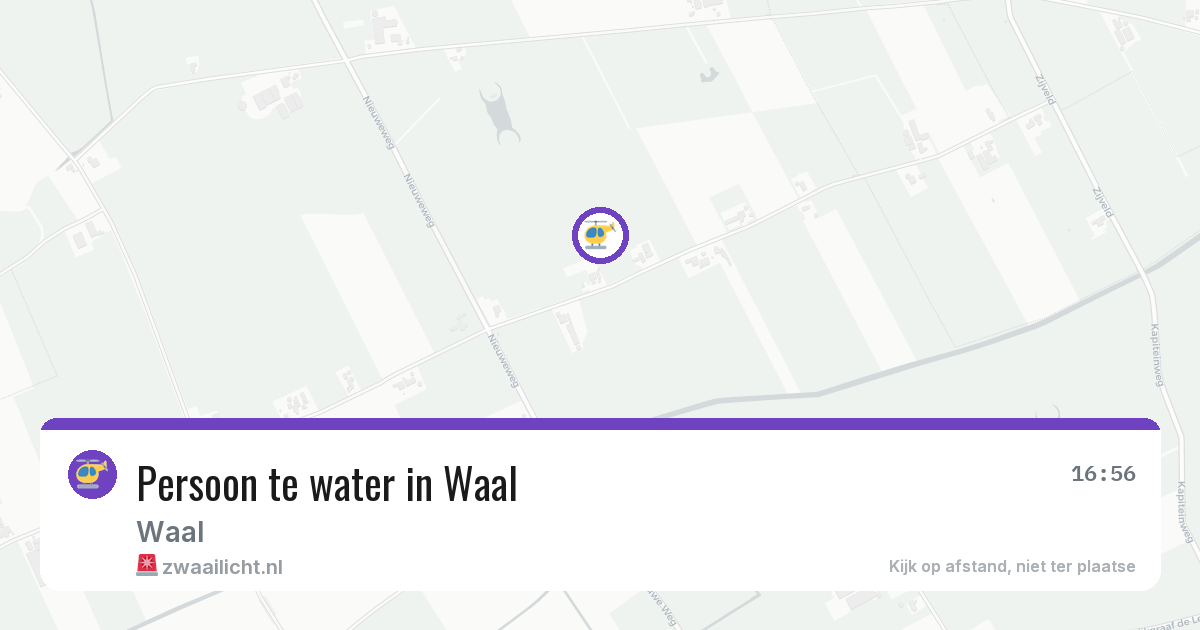 Persoon te water in Waal — 27 jun 2026