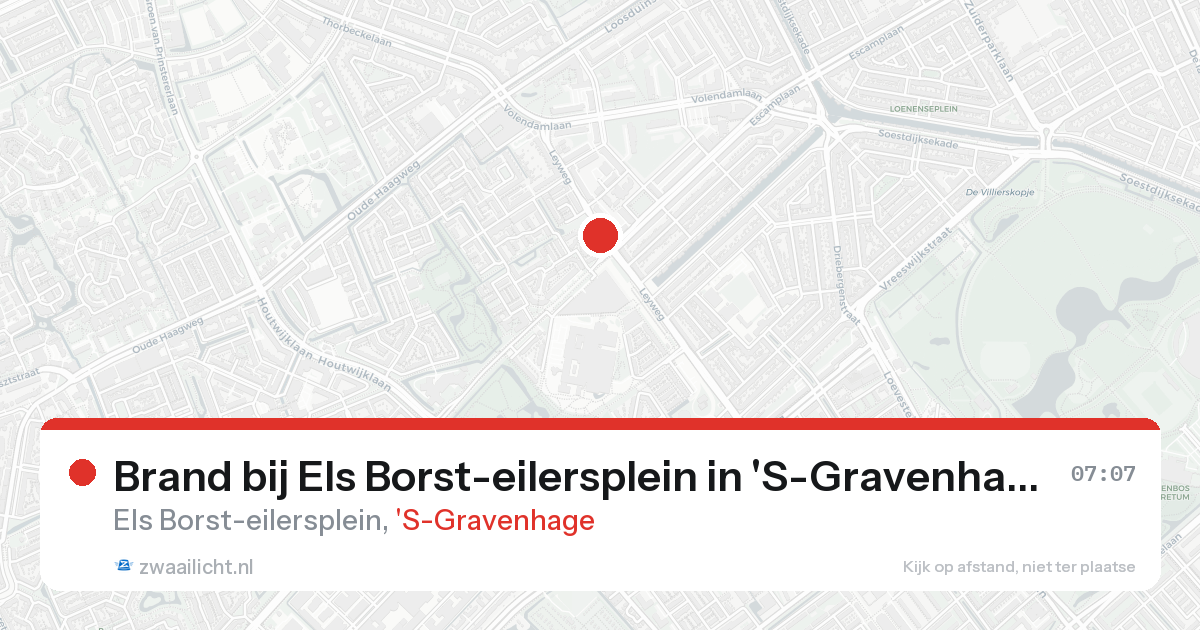 Brand bij Els Borst-eilersplein in 'S-Gravenhage — 26 aug 2026