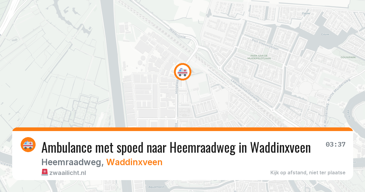 Ambulance met spoed naar Heemraadweg in Waddinxveen — 26 jan 2026