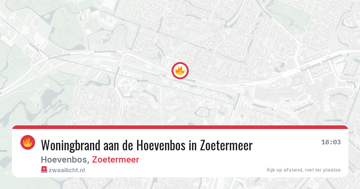 Woningbrand aan de Hoevenbos in Zoetermeer — 31 jul 2026