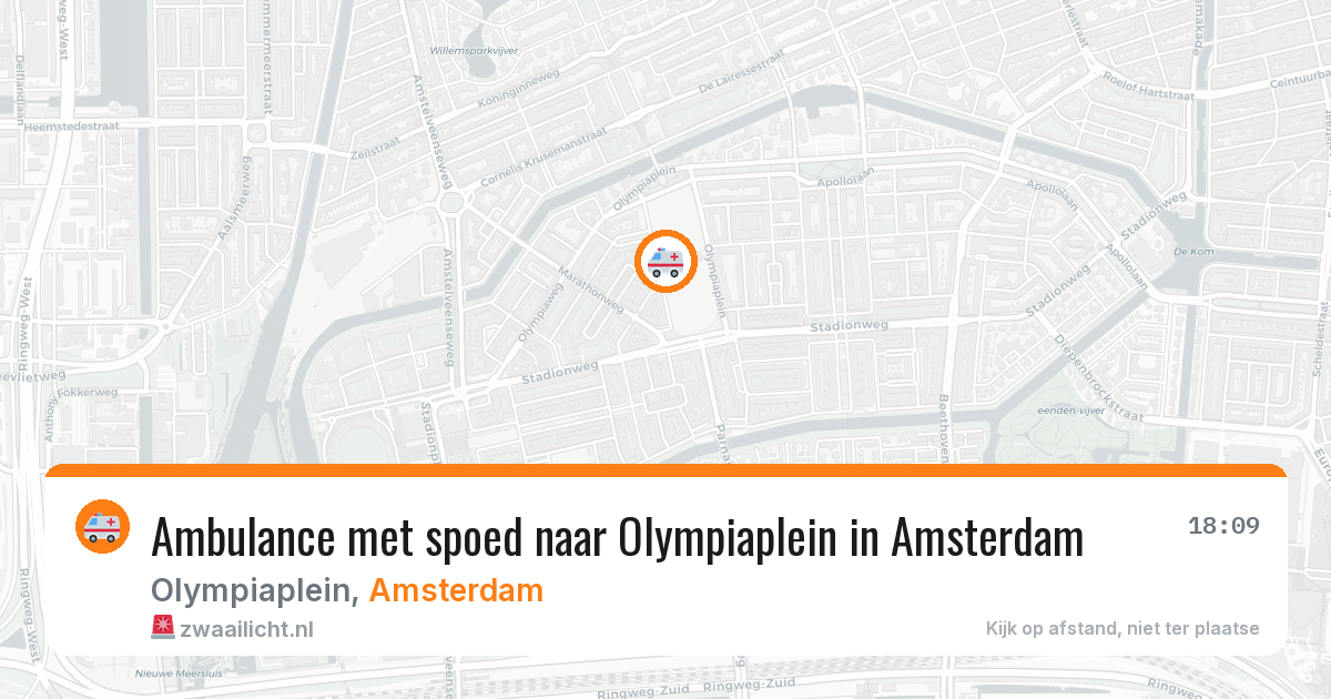 Ambulance met spoed naar Olympiaplein in Amsterdam — 4 mei 2026