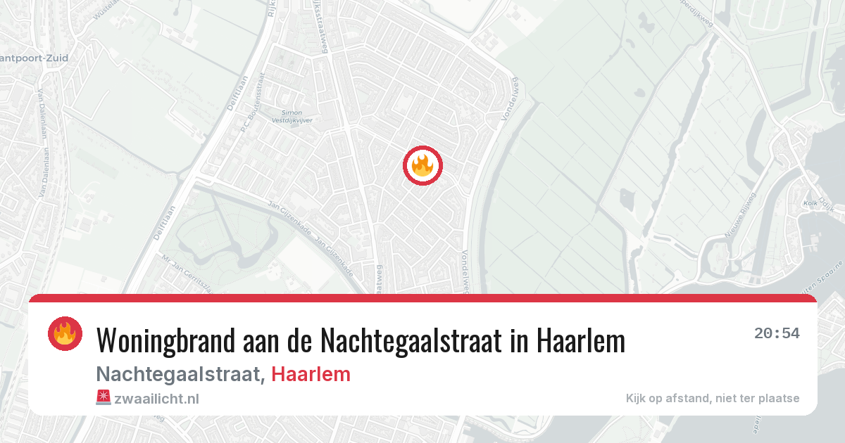 Woningbrand aan de Nachtegaalstraat in Haarlem — 10 mrt 2026