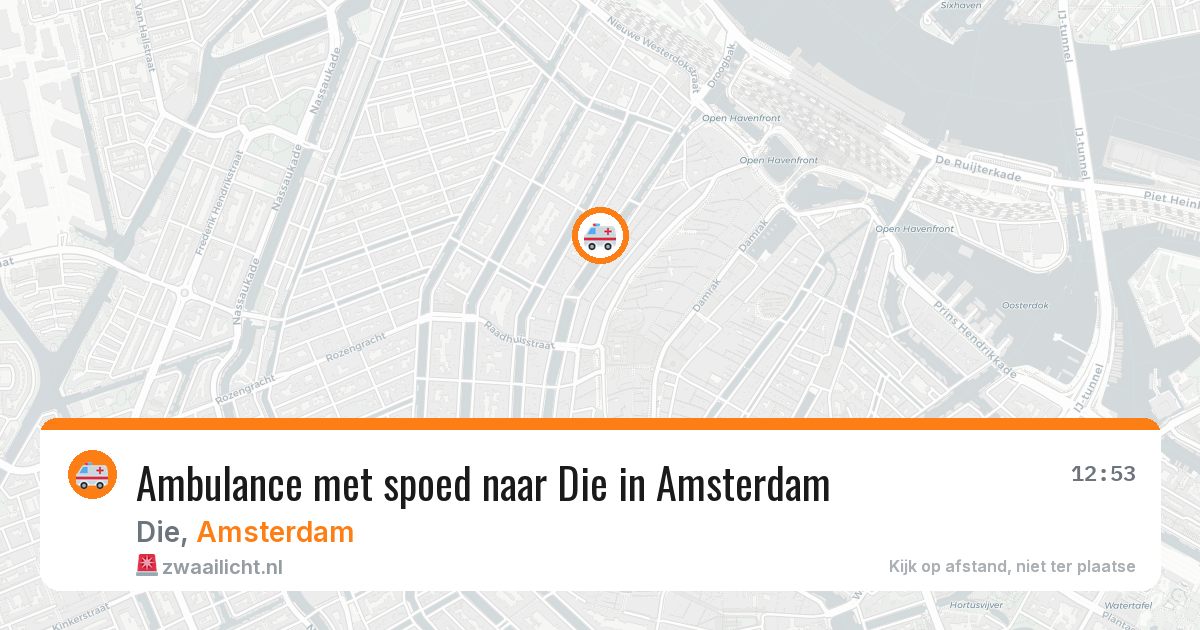 Ambulance met spoed naar Die in Amsterdam — 28 jul 2026