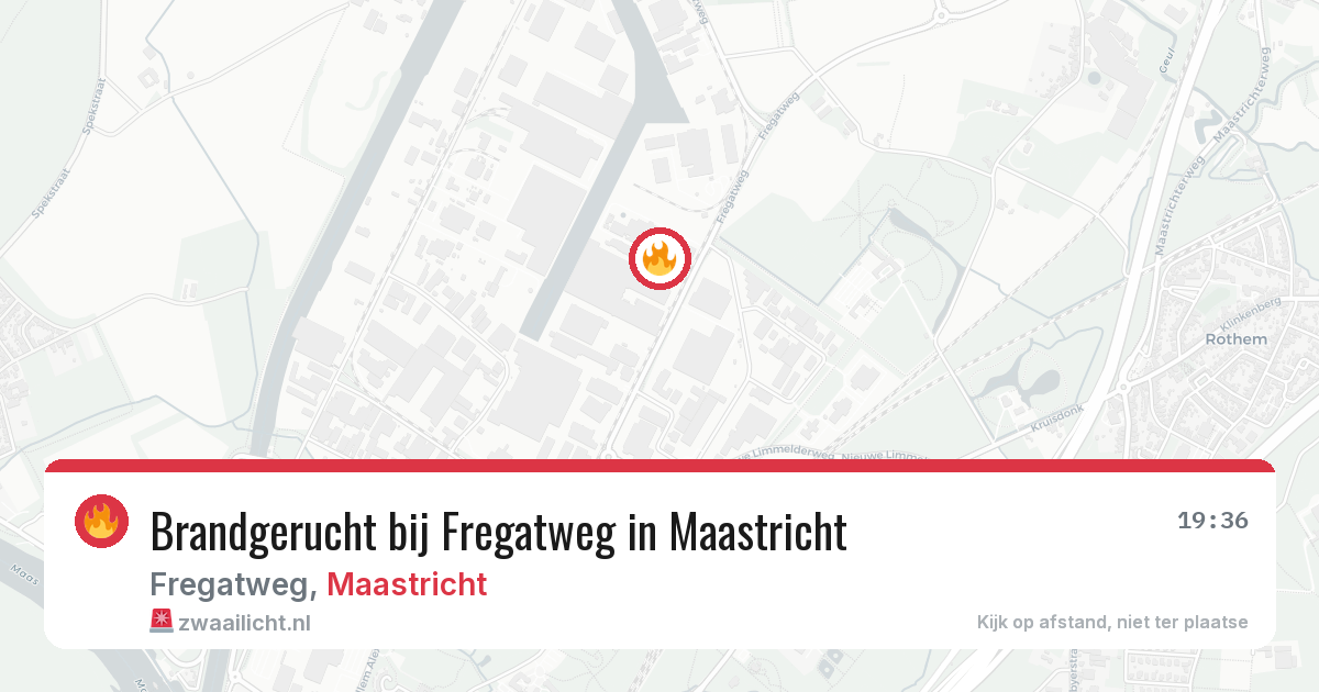 Brandgerucht bij Fregatweg in Maastricht — 17 mei 2026