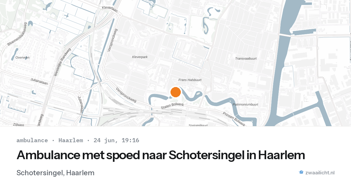 Ambulance met spoed naar Schotersingel in Haarlem — 24 jun 2026