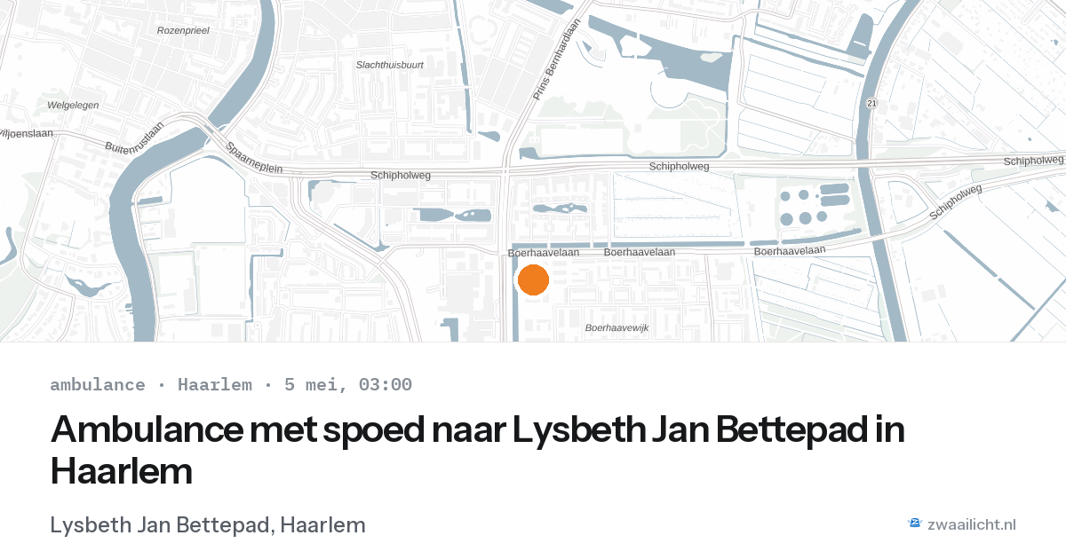 Ambulance met spoed naar Lysbeth Jan Bettepad in Haarlem — 5 mei 2026