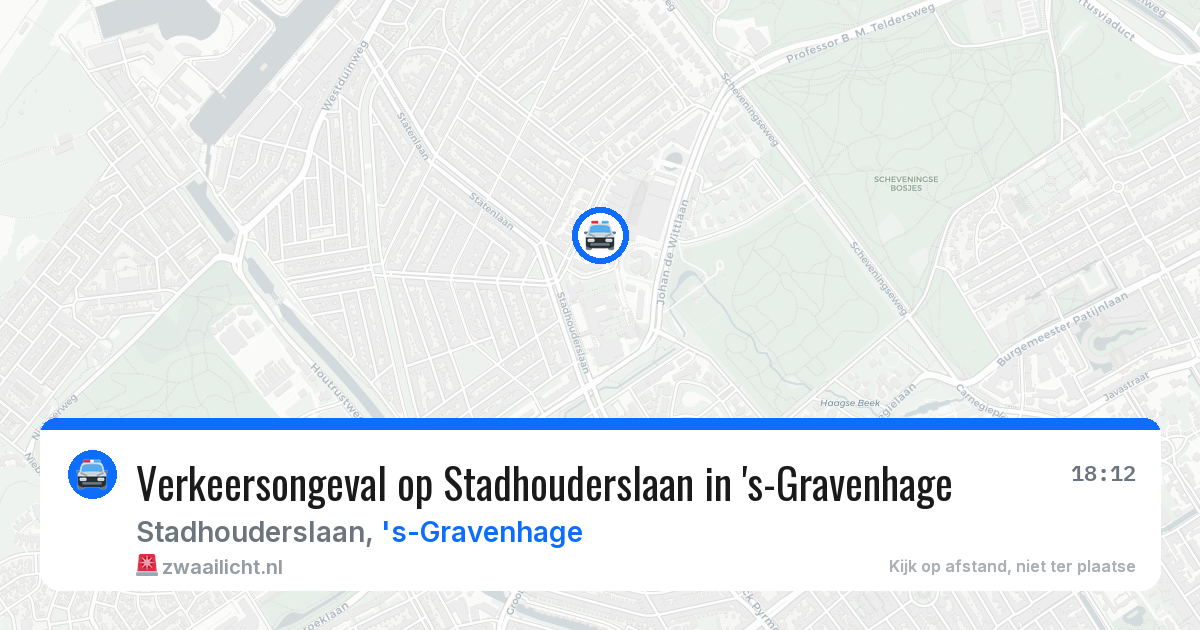 Verkeersongeval op Stadhouderslaan in 's-Gravenhage — 25 jun 2026