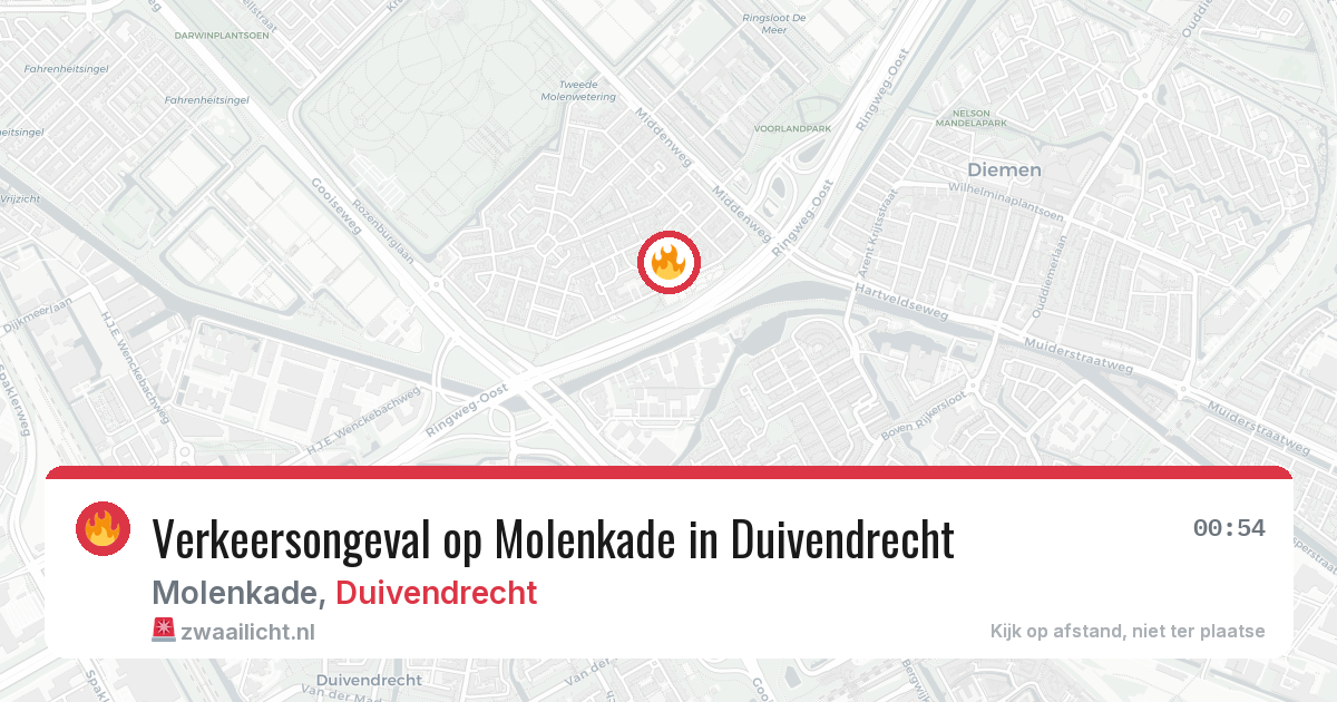 Verkeersongeval op Molenkade in Duivendrecht — 27 jun 2026