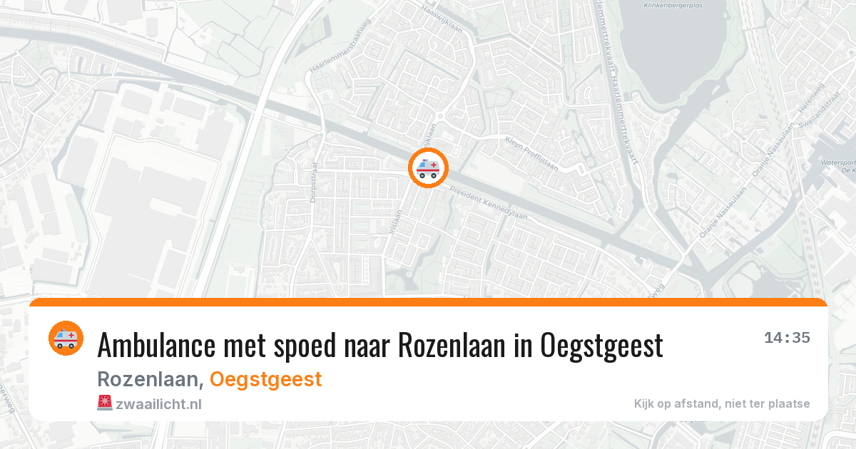Ambulance met spoed naar Rozenlaan in Oegstgeest — 24 jun 2026