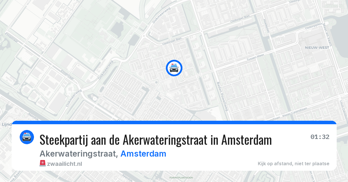 Steekpartij aan de Akerwateringstraat in Amsterdam — 13 jul 2026