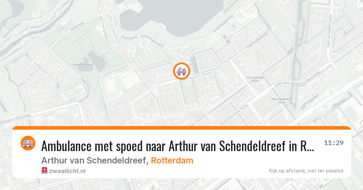 Ambulance met spoed naar Arthur van Schendeldreef in Rotterdam — 21 jun 2026